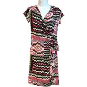 Mary Cool Paris Made in France Multi Color Printed Stretch Dress S